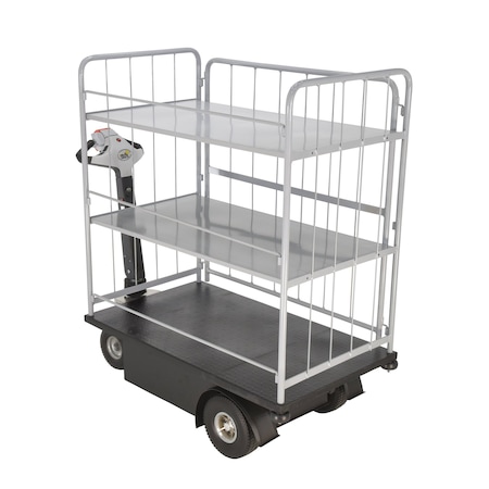 Vestil Traction Drive Cart 2 Shelfs 33 in & 49 3/4 in 750 lb 24 3/4 x 46 NE-CART-4